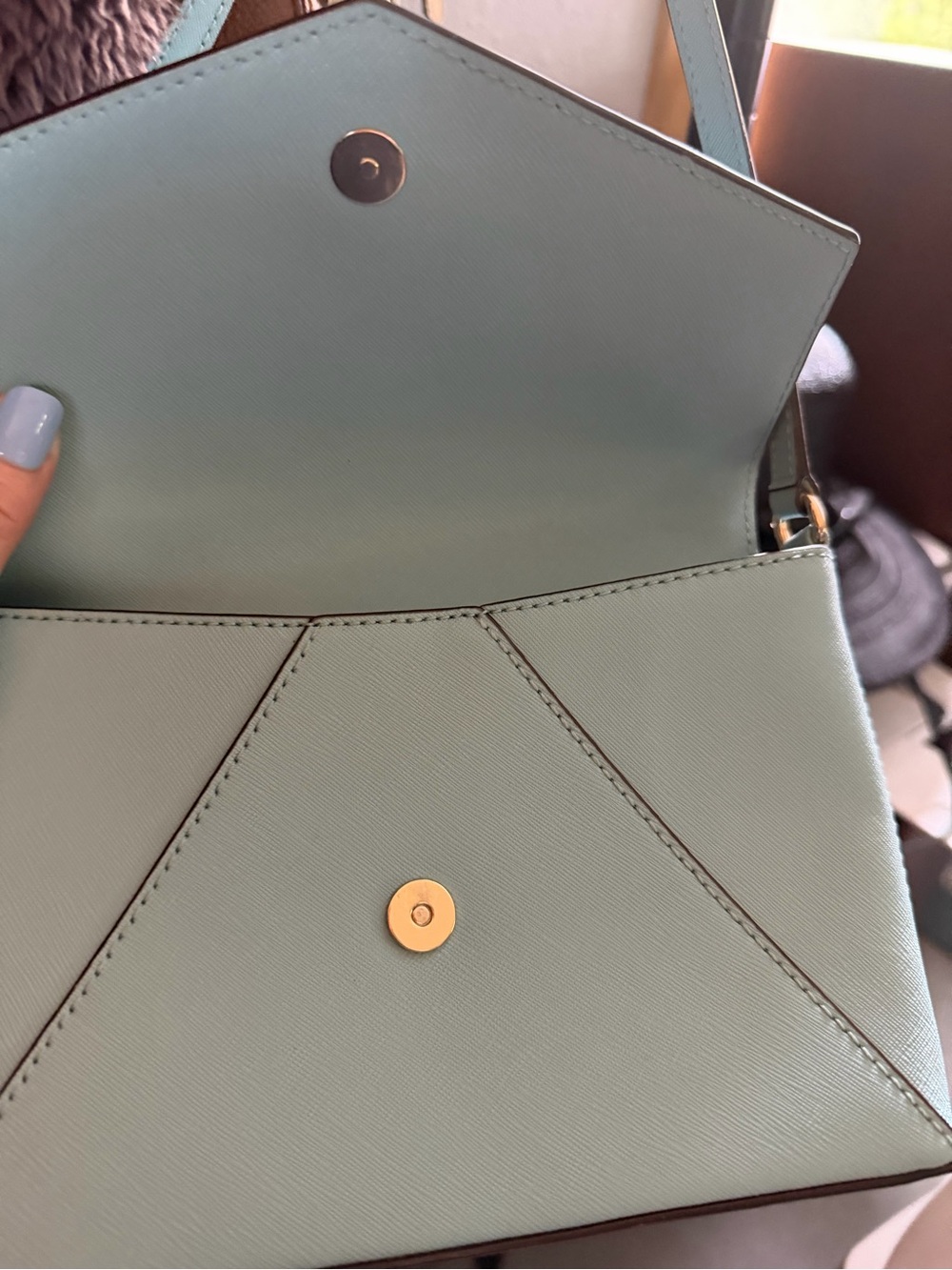 kate spade Cedar Street Monday light blue Saffiano Crossbody Envelope Bag - Picture 6 of 6